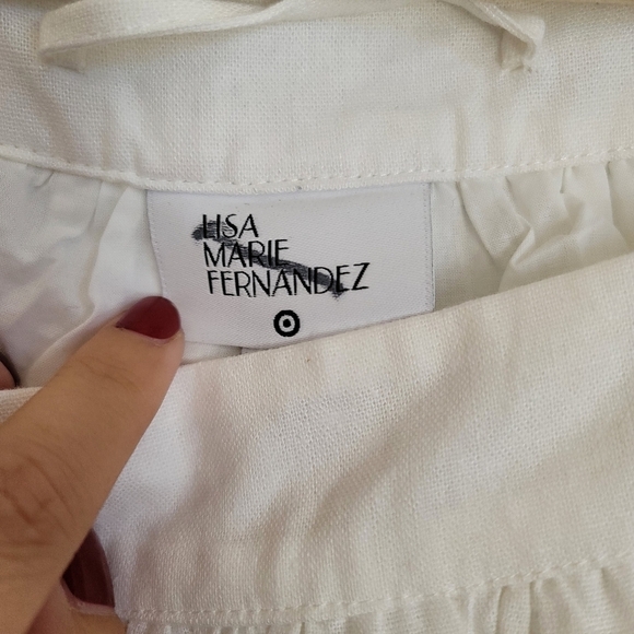 Lisa Marie Fernandez Collab W/Target Dress Size Medium White Ric Rac Flare - Picture 8 of 14